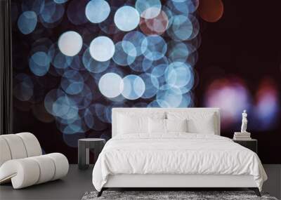 Beautiful bokeh from many lights, texture Wall mural