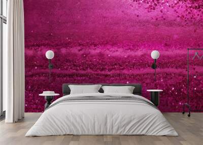 a close-up view textured surface with a pinkish-purple hue, featuring a pattern of small, irregularly shaped dots or specks that appear to be glittering or sparkly Wall mural