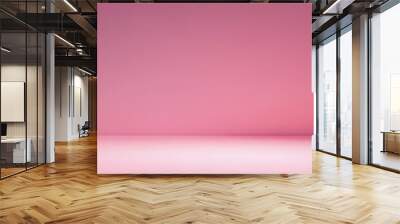 A pink wall with a white floor in the center of the Wall mural