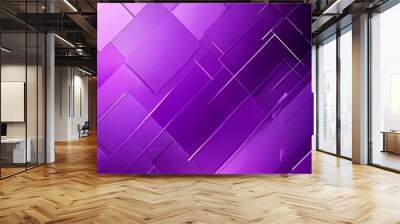 a purple abstract background composed of intersecting diagonal lines and rectangles, creating a dynamic and visually striking pattern Wall mural