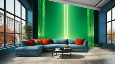 green room with two doors open Wall mural