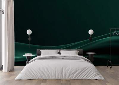 green wave liquid on black background Wall mural