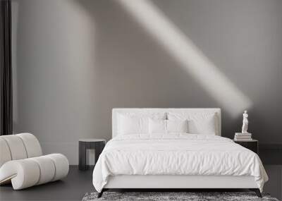 white chair in room with light coming through the wall Wall mural