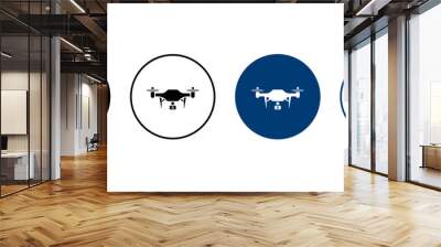 drone icon vector illustration. drone icon in different color design. Wall mural