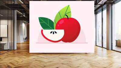 Apple Fruit. Flat Design Style. Wall mural