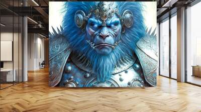 Fantasy portrait of a warrior ape in armor, dark fantasy elf, character design Wall mural