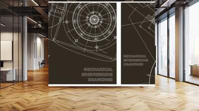 Engineering illustration set. Cover, flyer, banner, background Wall mural