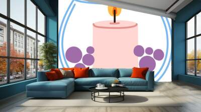 Aromatic decorative candle in round glass jar icon Wall mural