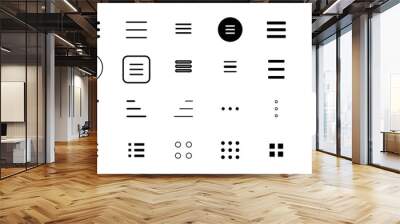 Hamburger web and mobile app menu icons, vector buttons for website UI navigation. Hamburger or burger line app menu for home or drop list and application drawer or more menu bars in mobile app Wall mural