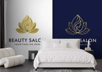 flower beauty logo design inspiration for salon spa skin care and product beauty Wall mural