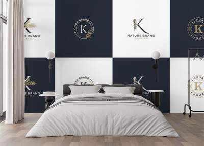 set of luxury feminine initial letter k logo template Wall mural