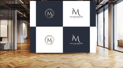 set of luxury feminine initial letter m logo template Wall mural