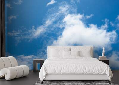 Blue sky with cloud background Wall mural