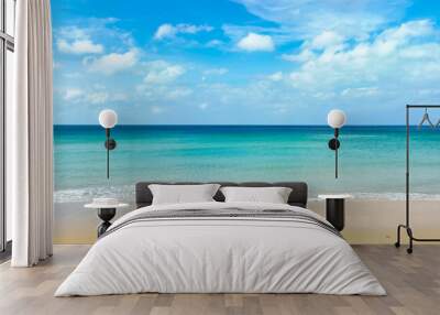 Nature landscape view of beautiful tropical beach and sea in sunny day. Beach sea space area Wall mural