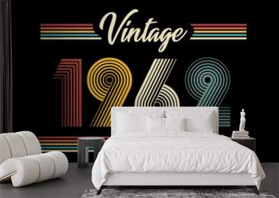 1962 vector vintage retro t shirt design Wall mural