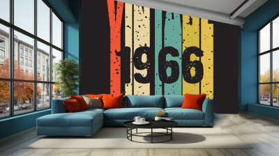 1966 vintage retro t shirt design, vector Wall mural