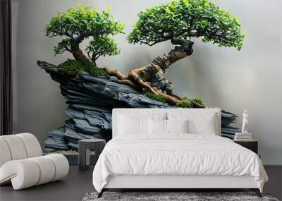 A bonsai in style, with its branches cascading down the side of the pot Wall mural