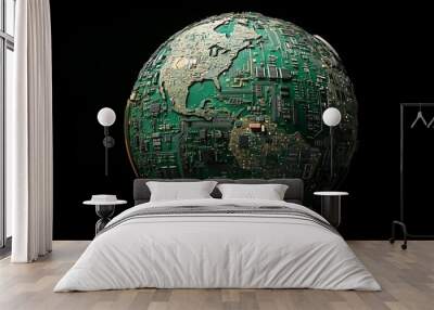 A Digital Globe: A representation of a global network. Wall mural