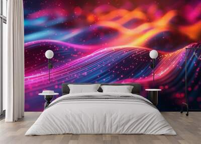 Abstract light beam patterns with dynamic designs and vibrant colors  Wall mural