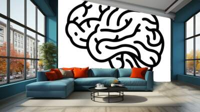 Brain idea symbol icon vector image. Illustration of the creative intelligence think design image Wall mural