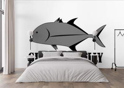 fish illustration giant travelly Wall mural