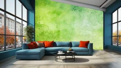 Green watercolor abstract background Wall mural