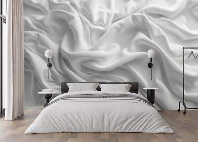 High-resolution texture of white cotton fabric Wall mural