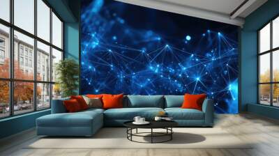 High tech technology geometric and connection system background Wall mural