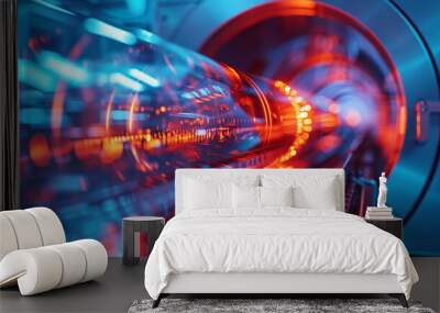 Industrial Machine with Red and Blue Lights Wall mural