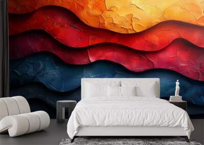 Layered abstract background with rich colors and intricate textures Wall mural