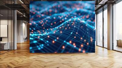 minimal networking technology background big data connectivity software development Wall mural