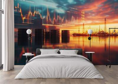 Oil Industry Stock Market Wall mural