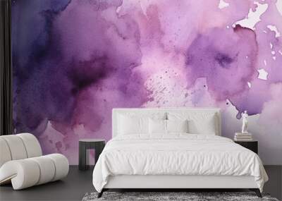 Purple watercolor abstract background Wall mural