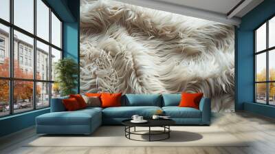 Soft, fluffy fur texture with detailed patterns and natural highlights  Wall mural