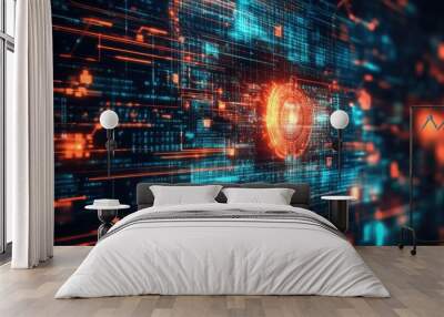 Technological abstract concept backgrounds Wall mural