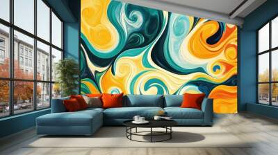 Vibrant swirls of color in abstract art Wall mural