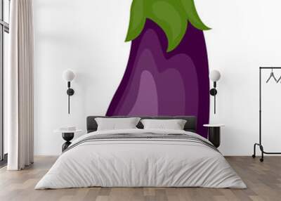 Colorful eggplant vector illustration isolated on white backgrou Wall mural