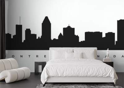 Montreal city skyline silhouette illustration Wall mural