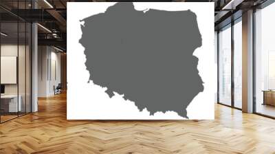 Poland map in outline style, grey color, dotted pattern. Wall mural