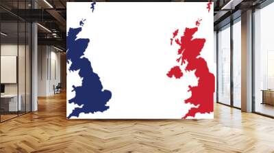 united kingdom map vector in various style outline, blue, red, dotted. Wall mural