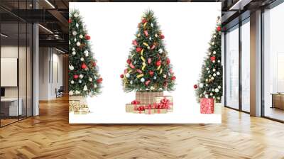 Christmas tree isolated on white	 Wall mural