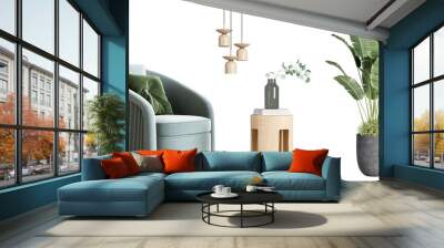 Interior modern living room in 3d rendering Wall mural