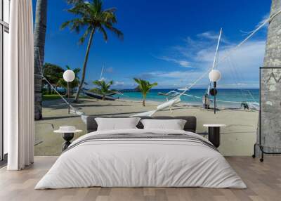 beautiful white beach at Balesin island Wall mural