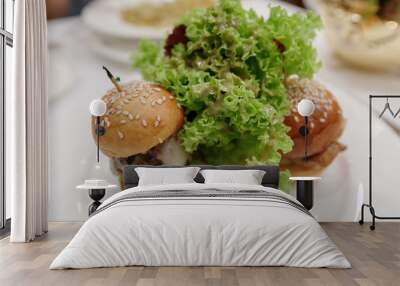 Mini hambuger with vegetable Wall mural