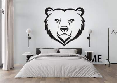 Bear head symbol company logo vector image on the white background Wall mural