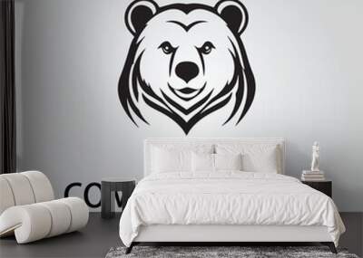 Bear head symbol logo company vector image on the white background Wall mural