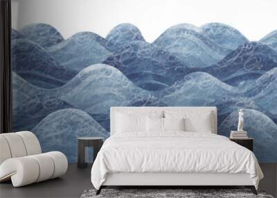 Watercolor sea. Seamless pattern. Horizontal border. Cute waves in the ocean. High waves. Wall mural