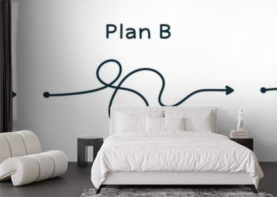 concept plan with route A and rough B versus dirty real life. Wall mural