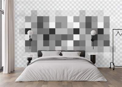 WebCensor blur effect texture isolated on transparent background. Blurry pixel color censorship element. Vector nude skin censor pattern. Wall mural