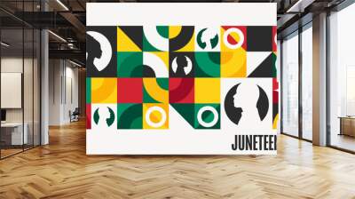 Juneteenth. Freedom Day. June 19. Holiday concept. Template for background, banner, card, poster with text inscription. Vector EPS10 illustration. Wall mural